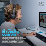 55+ Playtime PC Bluetooth Headset and Multipoint Connect to Laptop Computer and Mobile - Wired or Wireless