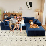 96" Modular Sectional Couch, Boneless L Shaped Cloud Sofa with Chaise Lounge