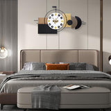 Anmotpe Luxury Modern Wall Clocks-Large Geometric Dial Wall Clock Battery Operated,Wood Metal Frame Big Clock Silent Non Ticking for Living Room, Bedroom,Kitchen,Office -42X21.6 Inch