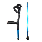 Lightweight Foldable Forearm Crutch, Aluminum Walking Stick,Height Adjustable, Ergonomic Handle with Comfortable Grip 2ZG-02BM (Blue)