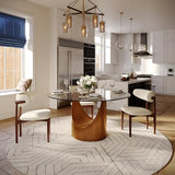 POVISON Round Dining Table for 4, 51" Glass Tabletop Dining Table