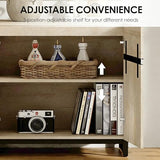 WAMPAT 4 PCS Modern 72" Tall Bookshelf with Metal Base and Adjustable