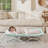 Regalo My Cot® Portable Toddler Bed with Fitted Sheet, Foldable Kids Travel Bed & Camping Cot, Includes Washable Quilted Sheet, 48” x 24.5” x 9”, Seafoam