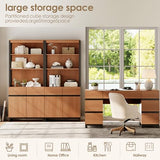 WAMPAT 4 PCS Modern 72" Tall Bookshelf with Metal Base and Adjustable