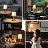 PARTPHONER Mini Cordless LED Table Lamp, 5200mAh Rechargeable Battery Operated Lamp, 3-Level Brightness, Touch Dimmable Desk Lamp