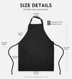 Lenenz Bib Apron (Pack of 12) - Adjustable 100% Cotton Kitchen Apron with 2 Pockets, Durable Black, Unisex for Cooking, Chef, BBQ & Restaurant Use