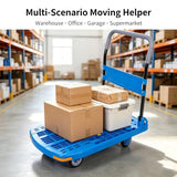 Foldable Plastic Platform Hand Truck 60×90cm, Hollow Lightweight Push Dolly Cart