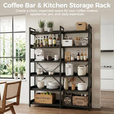 GTPLAYER 6-Tier Corner Bookshelf, L-Shaped Metal Frame Shelf with Tall 14" Shelves, Plant Stand and Storage Rack for Small Spaces, Living Room and Home Office, Black