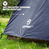 Bessport Camping Tent for 3 Person, Lightweight Backpacking Tent Waterproof Windproof Two Doors Easy Setup Double Layer Outdoor Tents for 3 to 4 Seasons, Suitable for Outdoor,Hiking,Camping