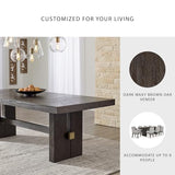 Signature Design by Ashley Burkhaus Rectangle Dining Room Extension Table, Removable Center Leaf, Seats up to 8, Wood, 40" W x 90" D x 30.25" H, Dark Brown