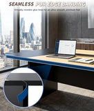 Sonrehon 8FT Conference Table with Charging Station, Rectangular Meeting Table for 8-12, 2" Scratch