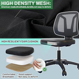 Swivel Armless Desk Office Chair Without Arms Adjustable Height and Lumbar Support for Home