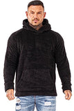 GINGTTO mens sherpa hoodie sweater Fleece Sweatshirt Black Fuzzy Supersoft Winter Hoodie With Sherpa Lining Men Size S
