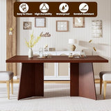 63" Long Dining Table for 6-8 People - Farmhouse Kitchen Table with Extra Thick Tabletop & Heavy-Duty Metal Legs, Walnut