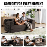 79" Memory Foam Sofa Bed, High Backrest Convertible Futon Boneless Couch