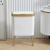 Procade 2Pack White and Gold Trash Can with Lid,4 Gallon Bathroom Trash Bin