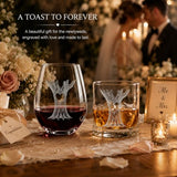 Colorsavant Tree of Life Wine & Whiskey Glass Set for Couples