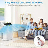 GarveeTech 14000 BTU Portable Air Conditioner - 4 in-1 Cooling, Dehumidifier, Fan & Sleep Mode, Quiet AC Unit for Rooms up to 750 Sq.Ft, 24H Timer, Remote & Window Kit Included, Black Top Cover