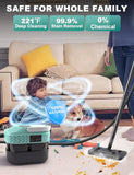 Zerpyor Steam Mop, 19 in 1 Detachable Steam Cleaner, 54OZ Tank, 10S Heat-up, Pressurized Deep Cleaning Steamer, 3-Level Temp & 221°F for Floors, Carpets, Tiles, BBQ grill, Car, Window (MINT GREEN)