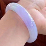 Certificate Natural Purple Jade Bangle Bracelet for Women Good Luck Wealth