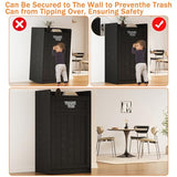 40 Gallon Restaurant Trash Can Cabinet, Wooden Commercial Trash Can with Tray Holder