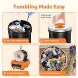 KoolStone C5 Starter Rock Tumbler Kit - Durable Leak-Proof Rock Polisher - Complete Rock Tumbling Kit with 4-Stage Silicon Carbide Grit - Adjustable Timer & Speed with Memory Function