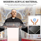 Mecpramy Church Pulpit with Wheels,Logo&Text Personalization