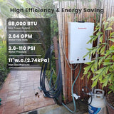 GASLAND BS264 Outdoor Propane Tankless Water Heater 2.64GPM, 10L Portable Hot Water Heater for Cabin, Barn, Camping, RV, Overheating Protection, Easy to Install, White