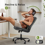 Office Chair Adjustable Desk Chair Mid Back Executive Comfortable Bonded Leather Ergonomic Back Support Home Computer Chair