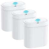3 Pack 5 Gallon Bathroom Trash Can with Lid, Automatic Motion Sensor White Trash Can
