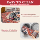 SERISSA 10x14 Washable Non Slip Boho Area Rug for Living Room
