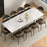 62.9"-94.4" Modern Extendable Dining Table for 6 to 10 Seats, Rectangular Sintered Stone Table with High Hardness and Easy