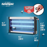 Flowtron Indoor Bug Zapper: 3000V Electric Insect Killer & Mosquito Trap - 1000 Sq Ft Coverage - 30W Dual UV Light Fly Zapper for Kitchen, Bedroom, RV & Restaurant - Safe Gnat & Moth Killer