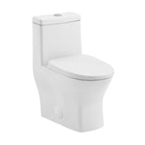 Toilet Dual Flush 1.1/1.6 GPF with Side Holes, Glossy White Swiss Madison