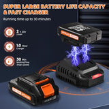 2026 Upgrade Leaf Blower,Leaf Blower Cordless with 2 * 2.6AH Batteries and Fast Charger, 450CFM &150MPH and 2 Speed Mode, Lightweight Electric Leaf Blowers (Orange)