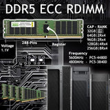 NEMIX RAM 64GB (2X32GB) DDR5 4800MHZ PC5-38400 1Rx4 1.1V CL40 288-PIN ECC RDIMM Registered Server