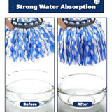 3 Pack Spin Mop Replacement Head Compatible with RinseClean 2-Tank System