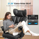 COMHOMA Big and Tall Office Chair 400LBS Wide Ergonomic Gaming Chair with Deluxe Embossing Designed Leather with Foot Rest