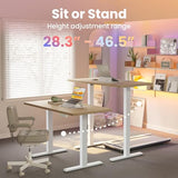 32" Small Electric Standing Desk Adjustable Height, 4 Memory Height Settings, Sit Stand Up Desk, Light-Walnut