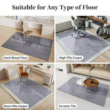 Glass Floor Mat with Round Corner and Polished Edge for Smooth Glide, Office Chair Mat for Carpet, Hardwood Floor