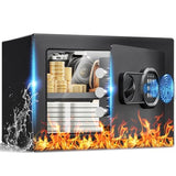 GTPLAYER Electronic Fingerprint Safe, 0.8 Cubic Feet Security Lock Box with Keypad, Hidden Safe for College Dorm, Home, Valuables, Cash, Jewelry & Files