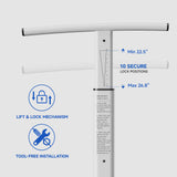Onpickly Toilet Safety Rails for Seniors, 350lbs Heavy Duty Toilet Safety Frame & Grab Bars, Triple Stability with 2 Suction Cups & Rear Bar, Adjustable Height & Width Toilet Rail
