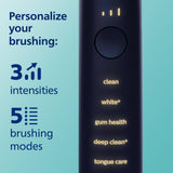 Philips Sonicare DiamondClean Smart 9750 Electric Toothbrush, Sonic Toothbrush with App, Pressure Sensor, Brush Head Detection, 5 Brushing Modes and 3 Intensity Levels, Lunar Blue, Model HX9954/74