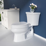SAMODRA Raised Toilet Seat Riser, White, 3 Inch High Elevated Toilet Seat for Seniors, Soft Close, Easy Install & Clean (Elongated)
