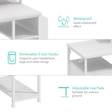 White Computer Desk with File Drawers Cabinet, 55 Inch Home Office Desk with Monitor Stand Shelves Lufeiya