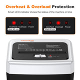 Bonsaii 15-Sheet Office Paper Shredder, 40 Mins Heavy Duty Shredder for Home Office