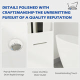 Mokleba 67" Lucite Acrylic Freestanding Bathtub, Double Slipper Shape Contemporary Soaking Tub with Toe-tap Chrome Drain, Slotted Overflow, cUPC Certified, Glossy White