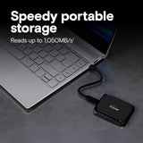 Crucial X9 4TB Portable SSD, Up to 1050MB/s, USB 3.2 USB-C, External Solid State Drive, Compatible with Windows, Mac, & Android, Black