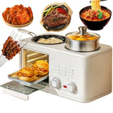 4-in-1 Breakfast Maker Station, 8L Electric Breakfast Machine with Oven, Frying Pan and Steamer, 1200W Breakfast Egg Sandwich Maker