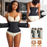 MISTHIN Waist Cincher Shaperwear for Womem Full Body Women Double Belt Wrap Corset Trainer Tummy Control Shaper (Black, Large)